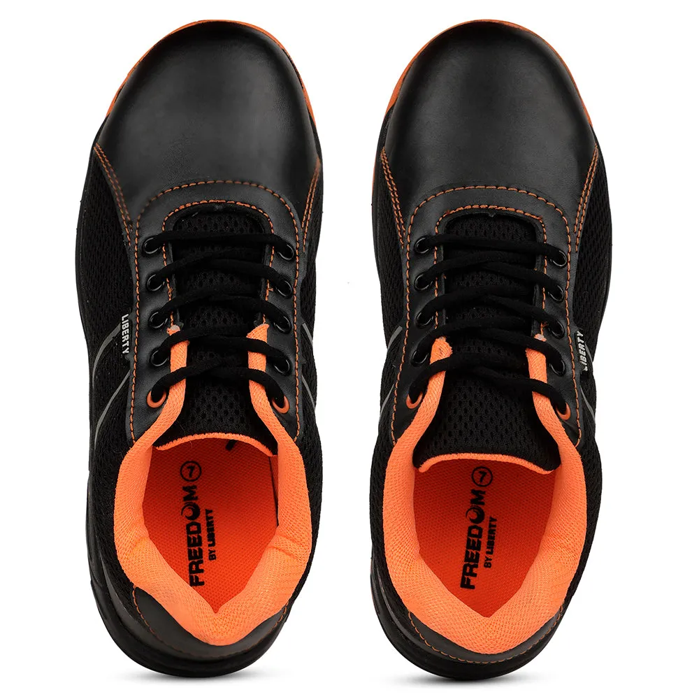 Freedom Orange Lacing Safety Shoes For Men ROCKELETST By Liberty