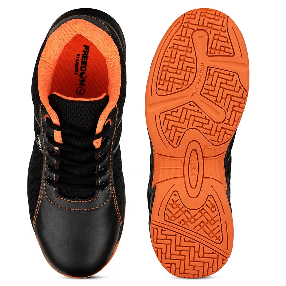 Freedom Orange Lacing Safety Shoes For Men ROCKELETST By Liberty