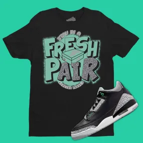 Fresh Pair T-Shirt Matching Air Jordan 3 Green Glow