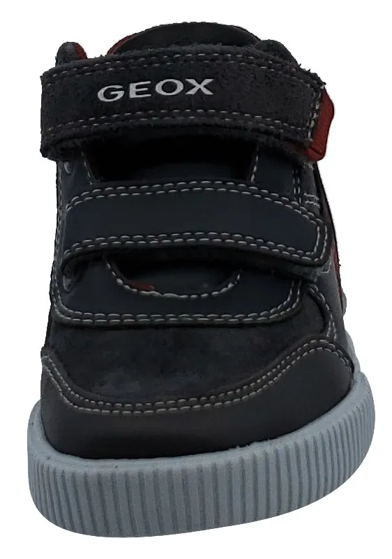Geox Kilwi Dark Grey Black Suede Hook and Loop Boy's Hightop