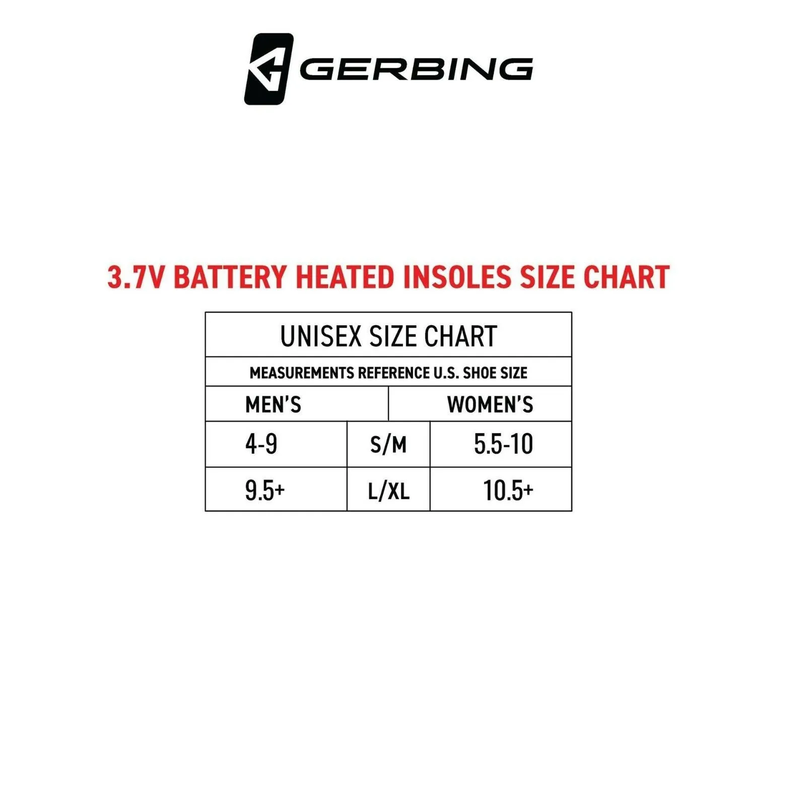 Gerbing 3v Heated Insoles Battery Operated - Motorcycle Snowmobile ATV/UTV Snow  S/M 4-9