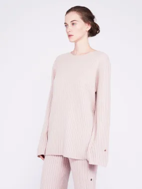 Get Set Oversized Ribbed Cashmere Sweater - Dusty Pink