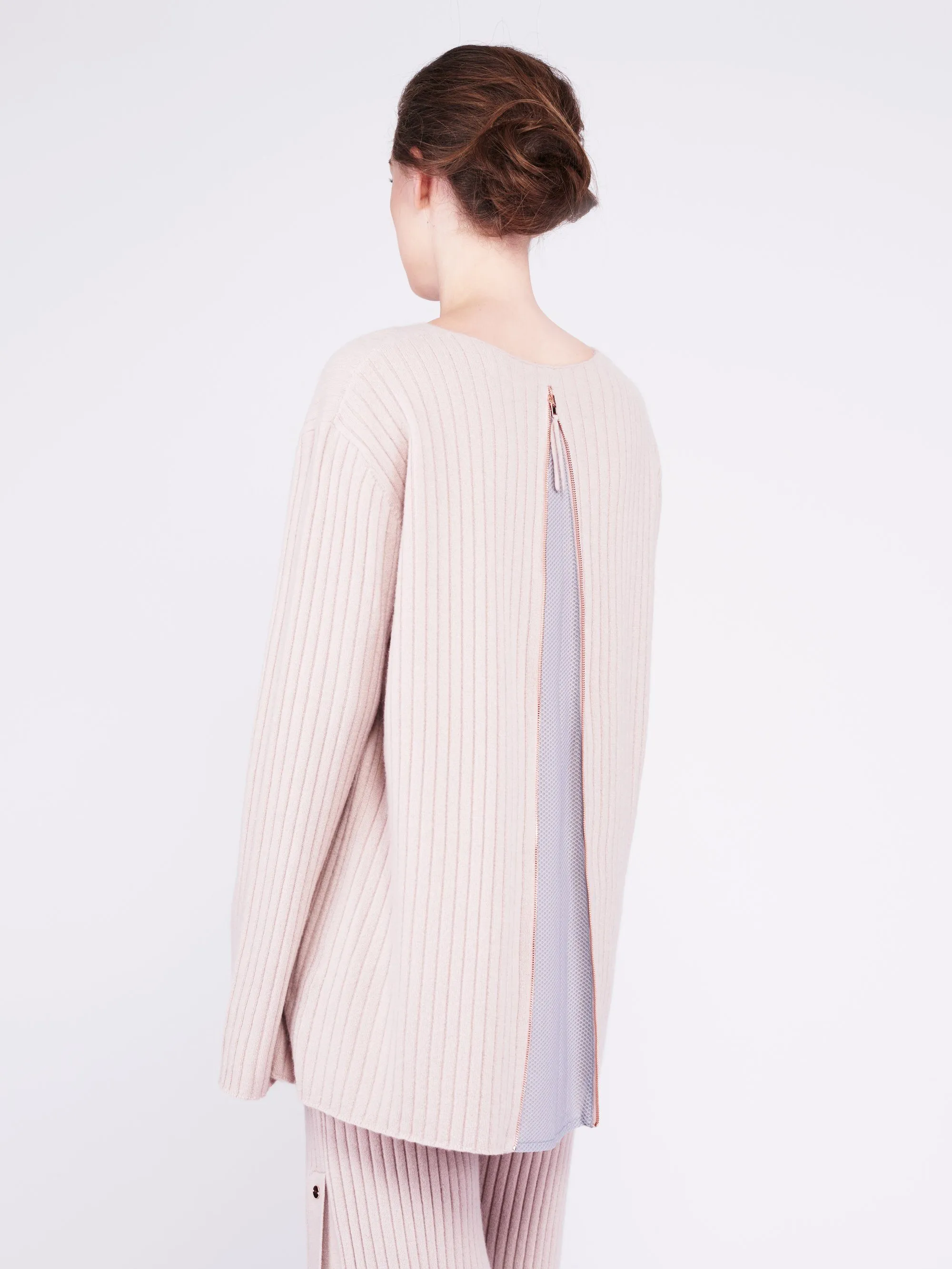 Get Set Oversized Ribbed Cashmere Sweater - Dusty Pink