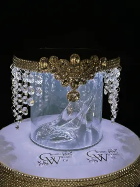 Glass slipper cake separator, shoe wedding cake separator 8" cake divider by Crystal wedding uk