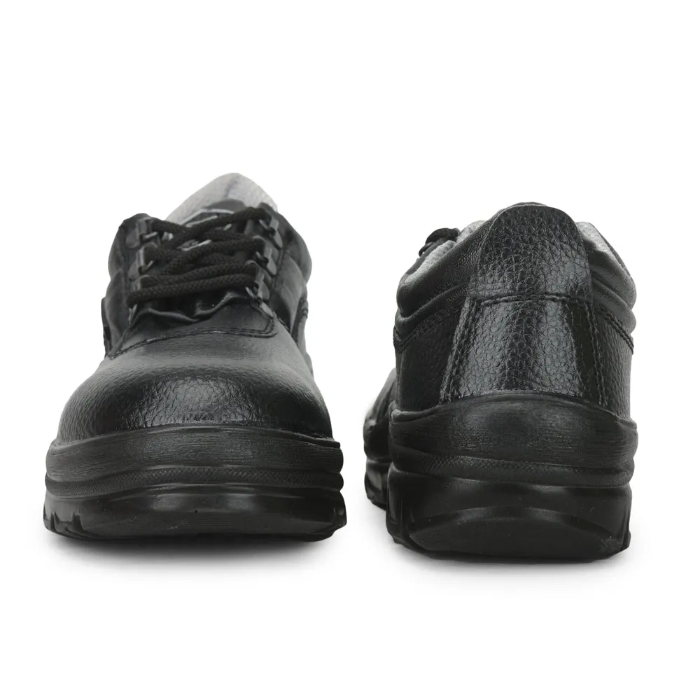 Gliders Black Lace Up Industrial Safety Shoes For Men ROUGHTER-S By Liberty