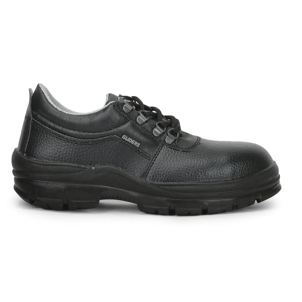 Gliders Black Lace Up Industrial Safety Shoes For Men ROUGHTER-S By Liberty