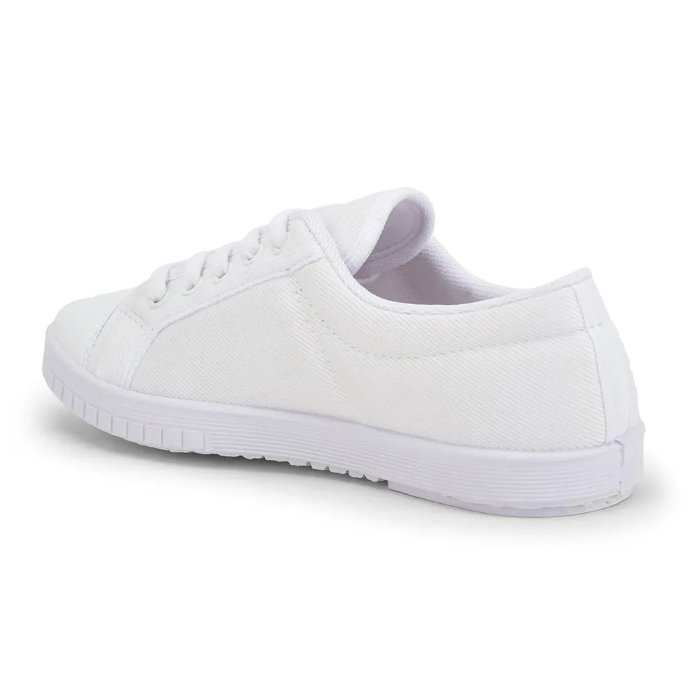 Gliders White Lacing PT School Shoes For Kids TENIS By Liberty