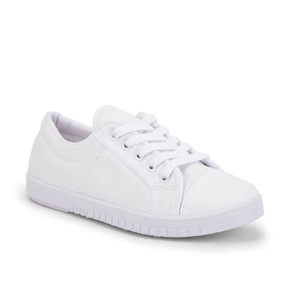 Gliders White Lacing PT School Shoes For Kids TENIS By Liberty
