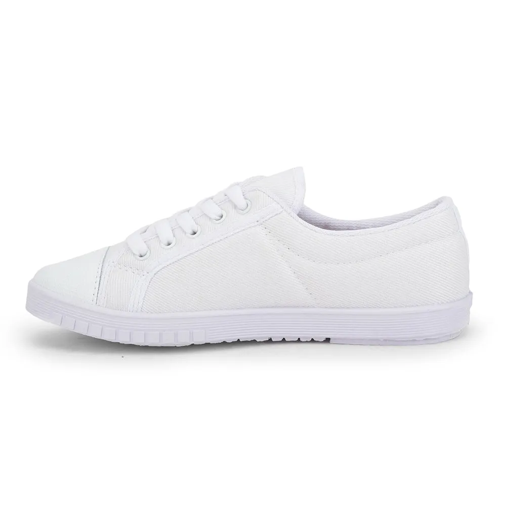 Gliders White Lacing PT School Shoes For Kids TENIS By Liberty