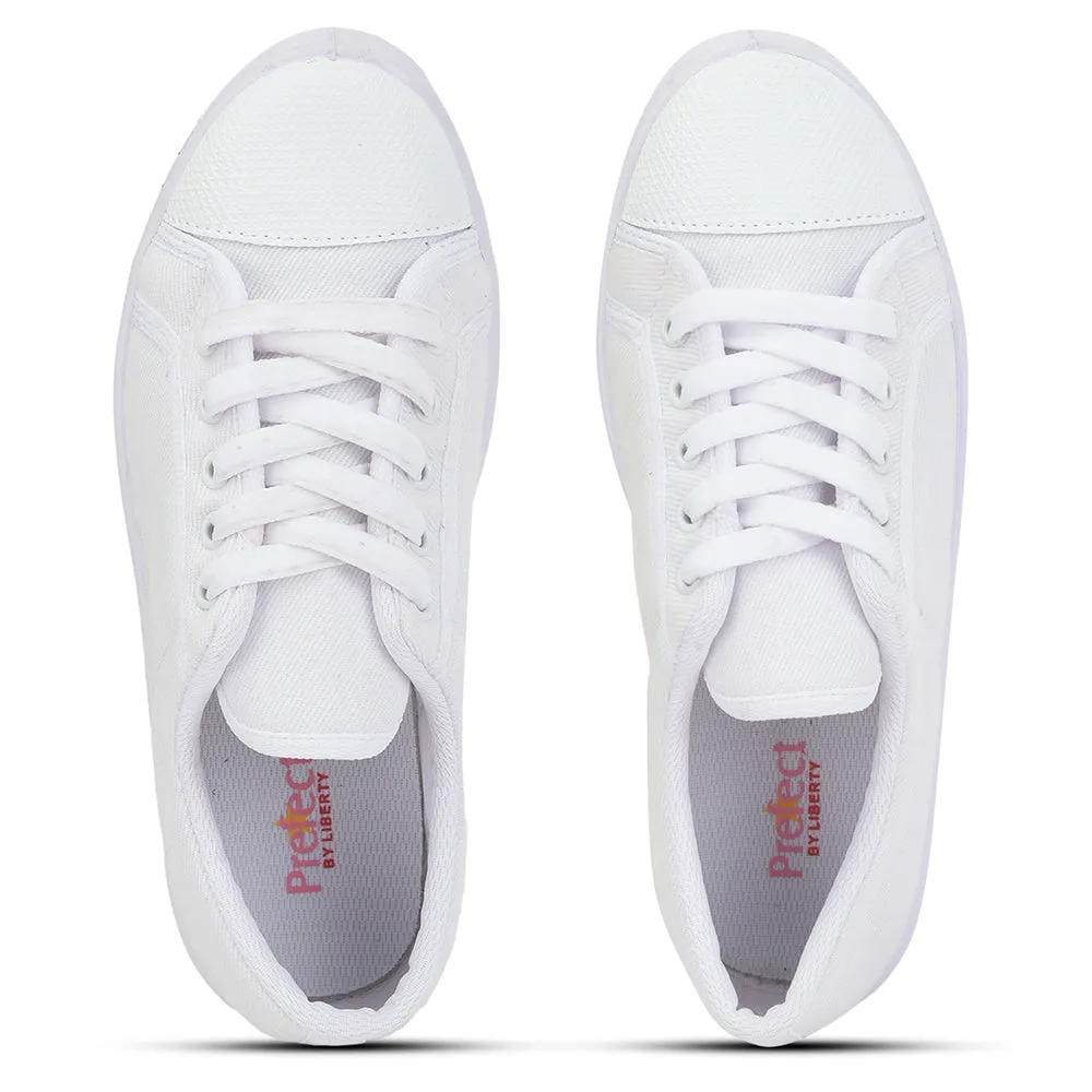Gliders White Lacing PT School Shoes For Kids TENIS By Liberty