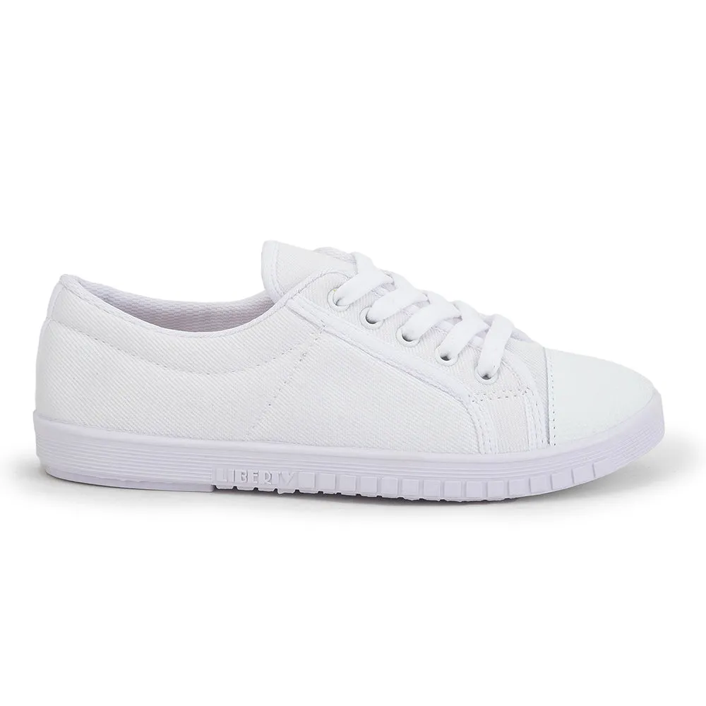 Gliders White Lacing PT School Shoes For Kids TENIS By Liberty