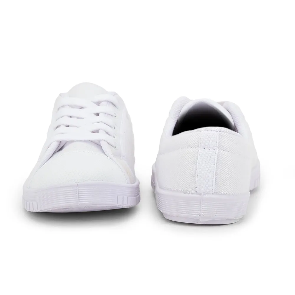 Gliders White Lacing PT School Shoes For Kids TENIS By Liberty