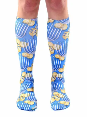 Hanukkah Knee High Socks (Unisex)