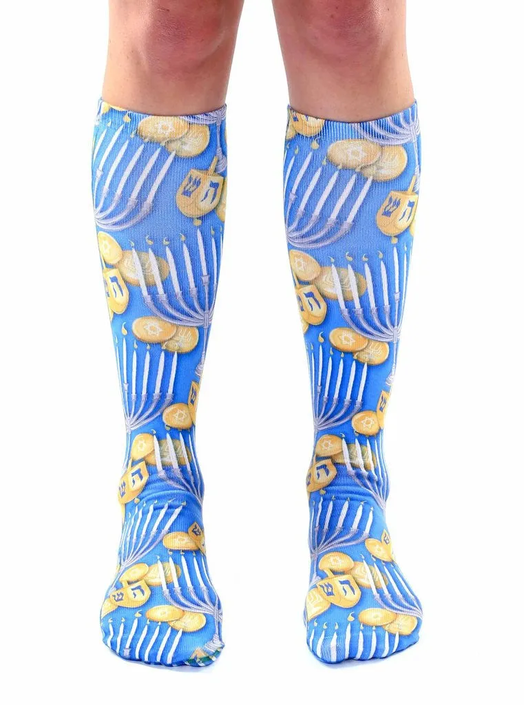 Hanukkah Knee High Socks (Unisex)