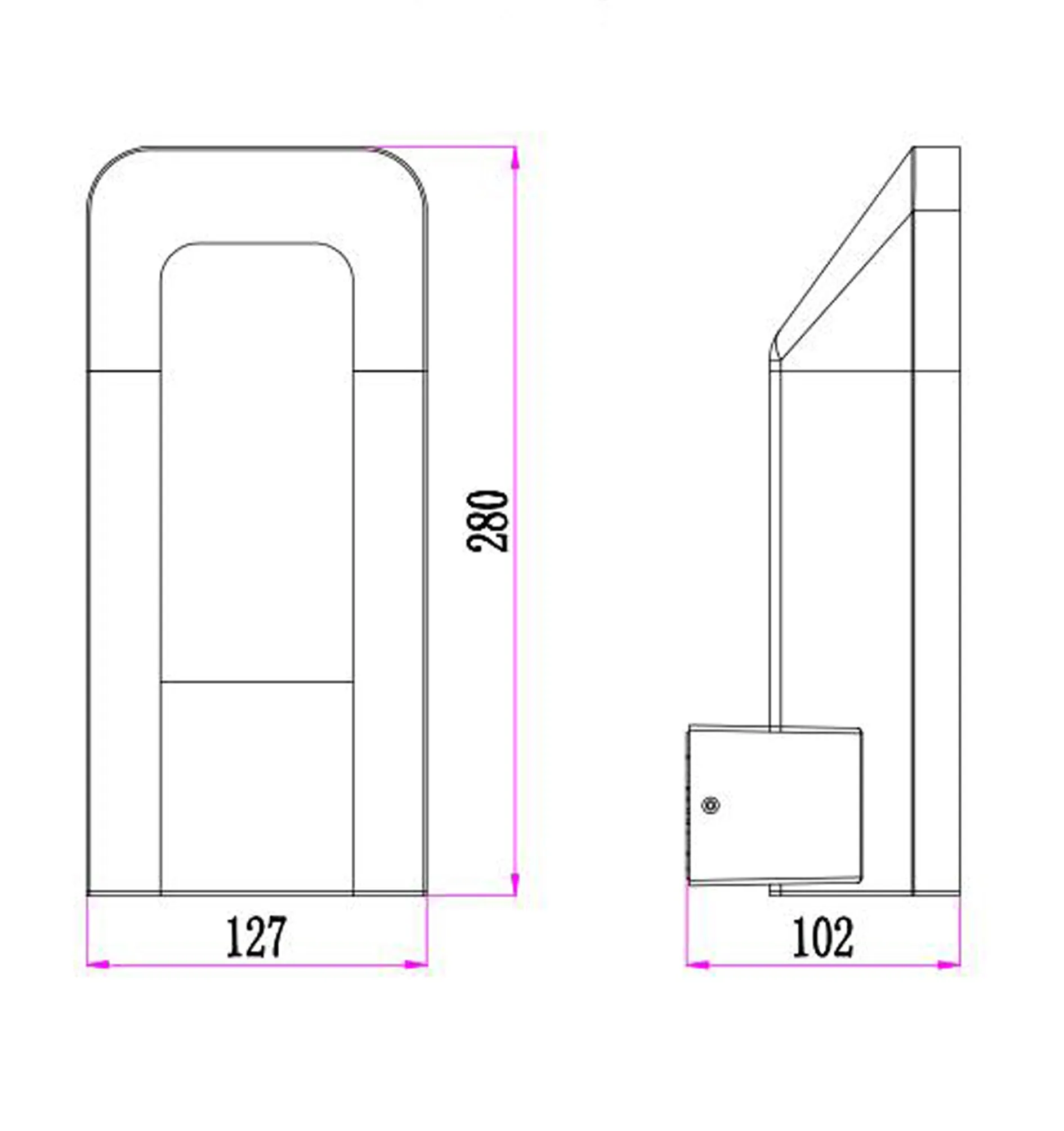 HATHOR: Exterior LED Dark Grey Rectangular Surface Mounted Wall Light IP54