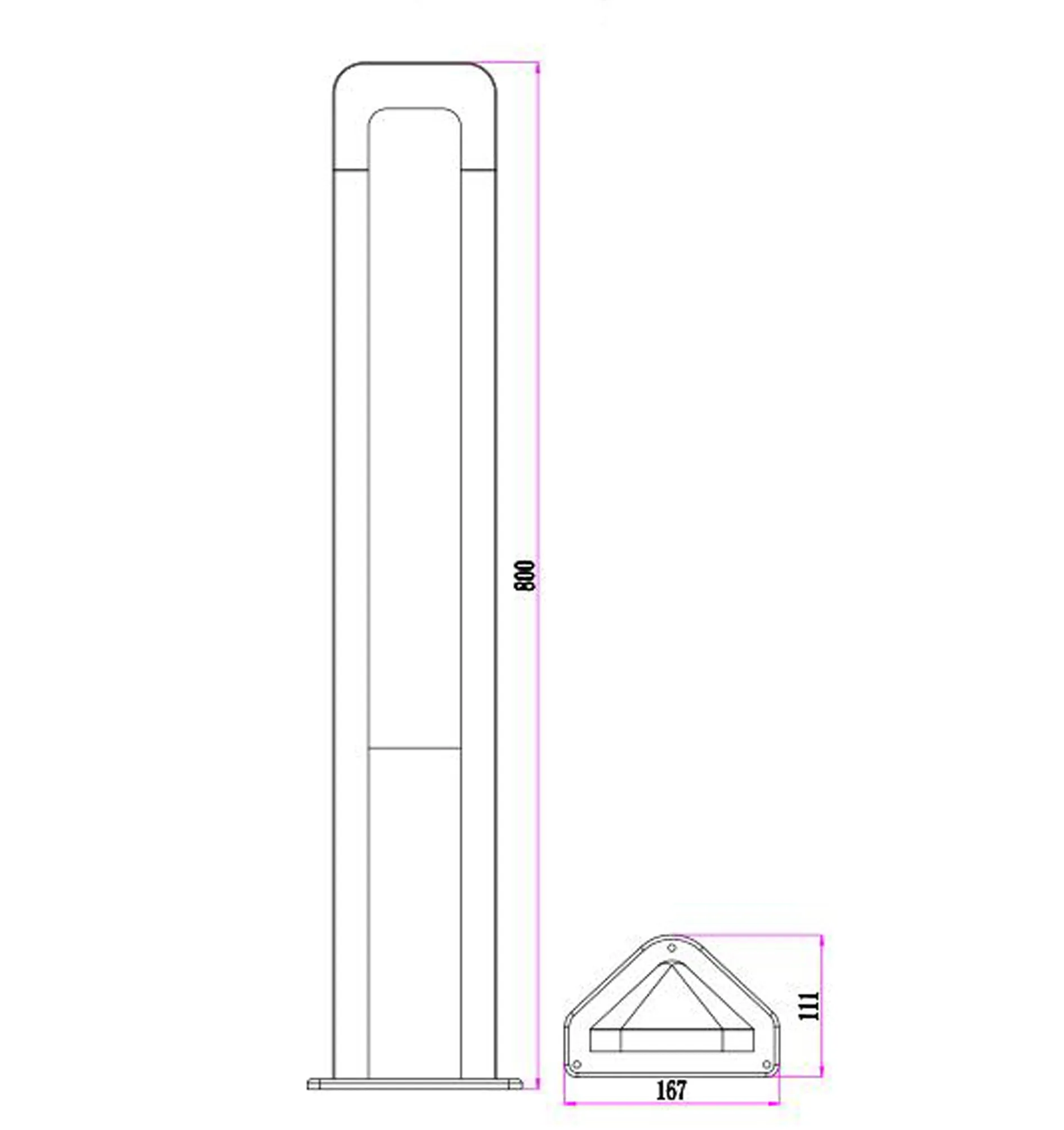 Hathor LED Surface Mounted Dark Grey Bollard Lights IP54