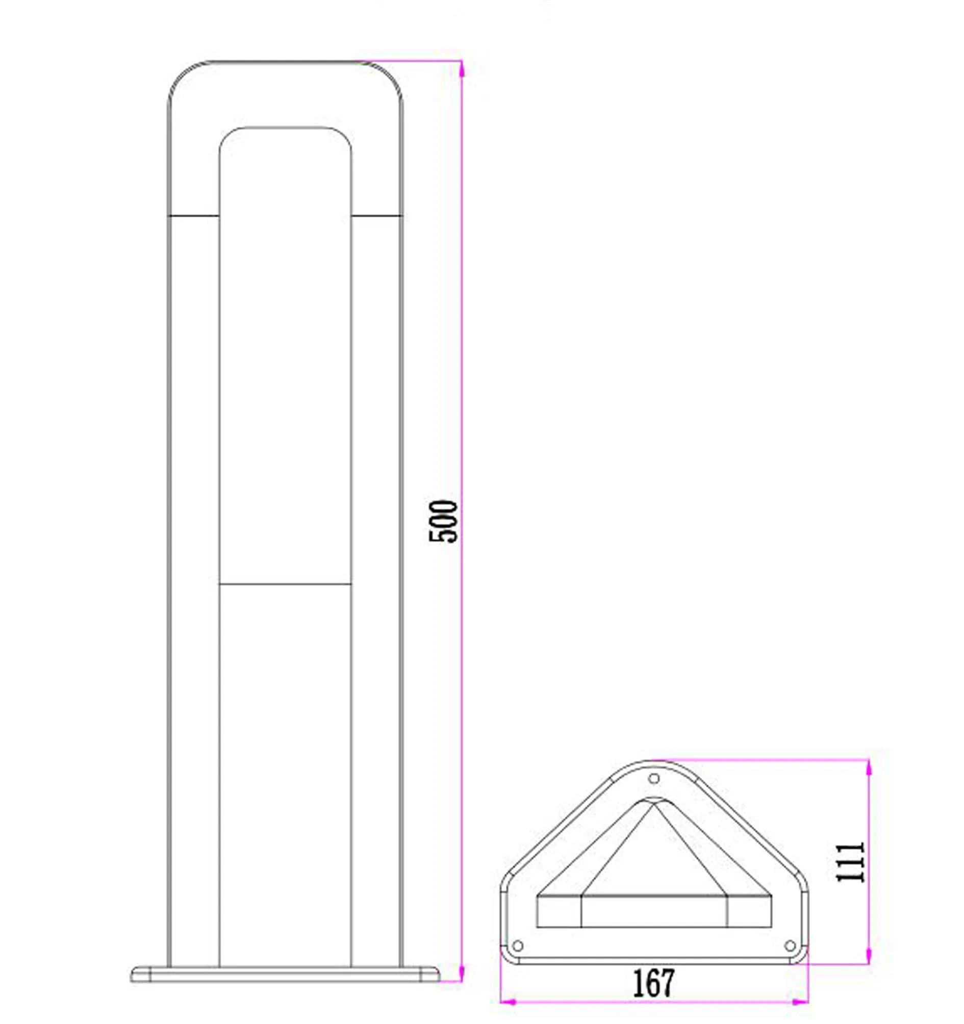 Hathor LED Surface Mounted Dark Grey Bollard Lights IP54