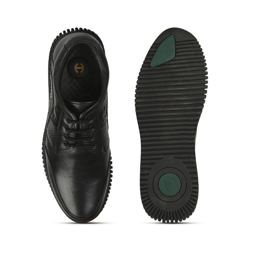 Healers Casual (Black) Lacing Shoes For Men UVL-101 By Liberty