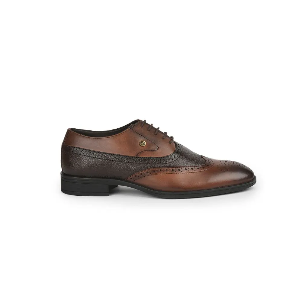 Healers Formal Brown Lacing Brogue Shoes For Men AV-20 By Liberty
