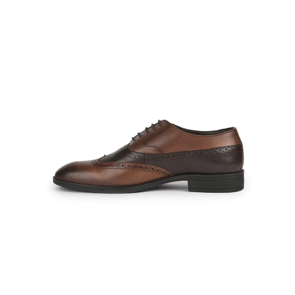 Healers Formal Brown Lacing Brogue Shoes For Men AV-20 By Liberty