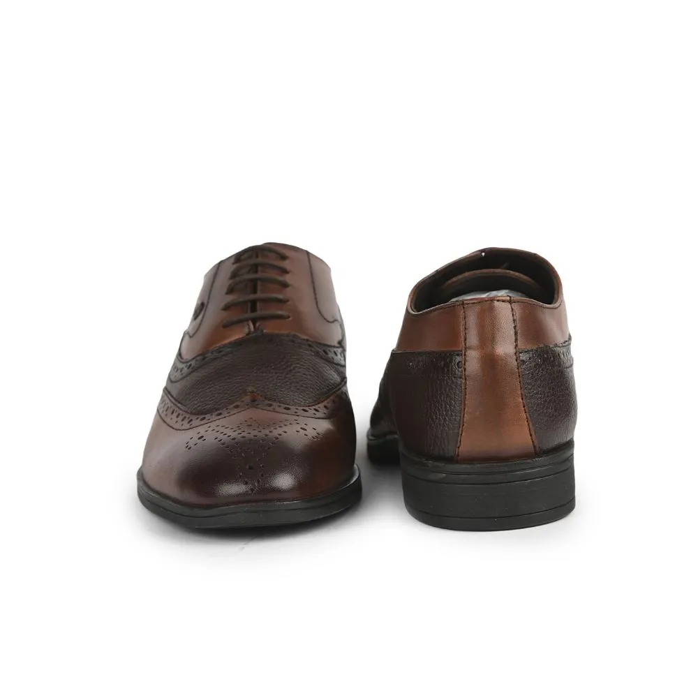Healers Formal Brown Lacing Brogue Shoes For Men AV-20 By Liberty