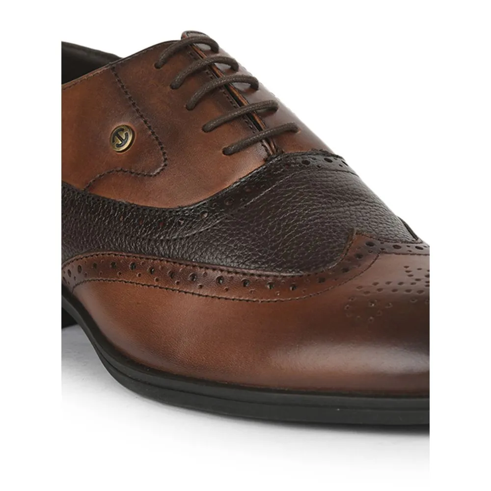 Healers Formal Brown Lacing Brogue Shoes For Men AV-20 By Liberty