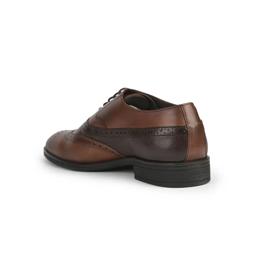 Healers Formal Brown Lacing Brogue Shoes For Men AV-20 By Liberty