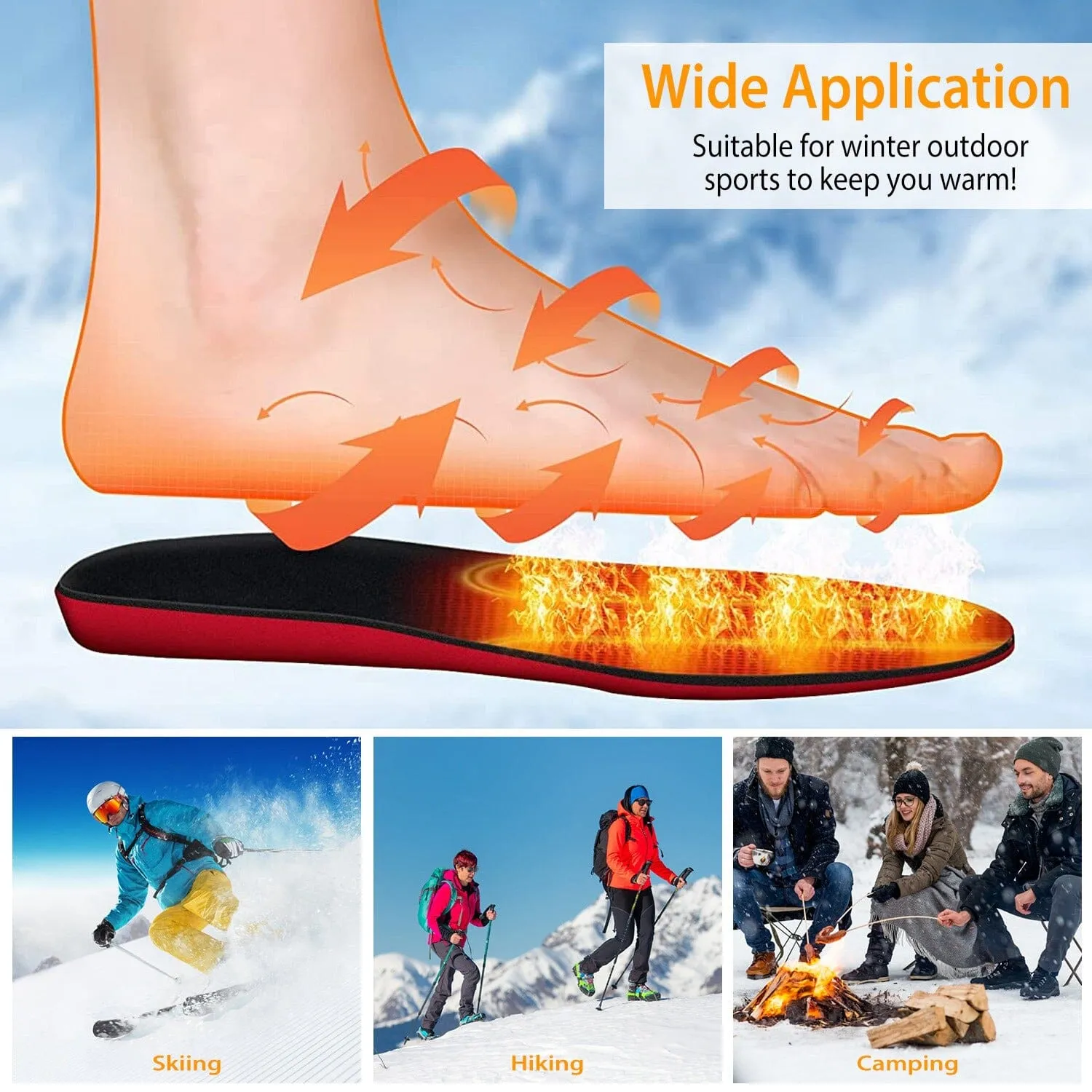 Heated Insoles Electric Heated Foot Warmer