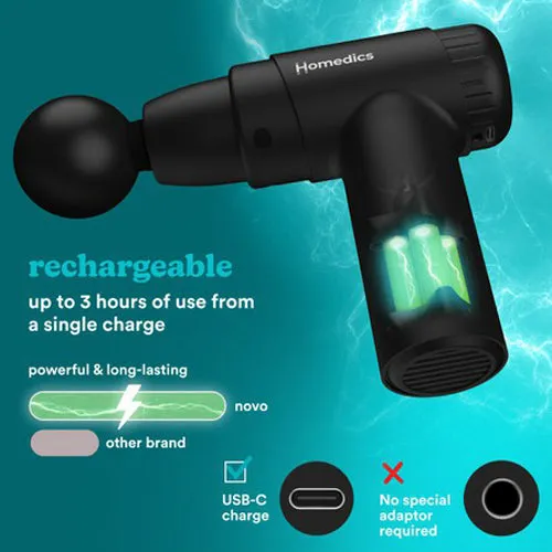Homedics NOVO Mini Massage Gun - Black | PGM-45BK