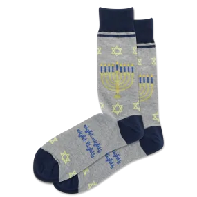 HOTSOX Men's Menorah Crew Socks