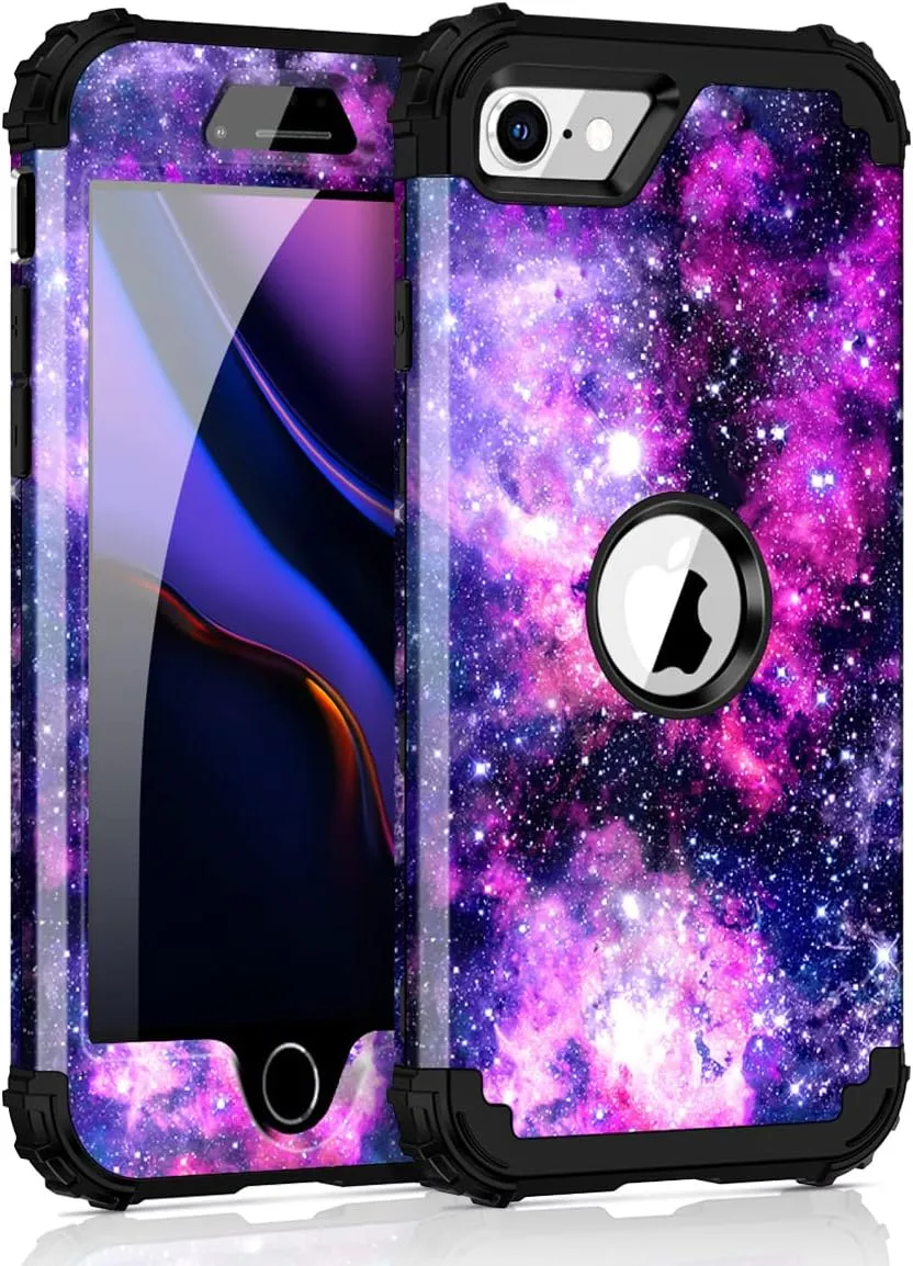 iPhone 16 Case Glow The Dark Three Layer Heavy Duty Shockproof Protection Hard Plastic Bumper Soft Silicone Case