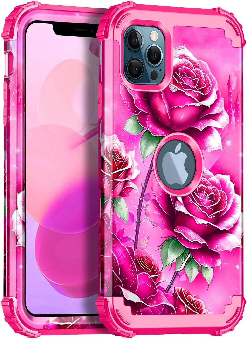 iPhone 16 Case Glow The Dark Three Layer Heavy Duty Shockproof Protection Hard Plastic Bumper Soft Silicone Case