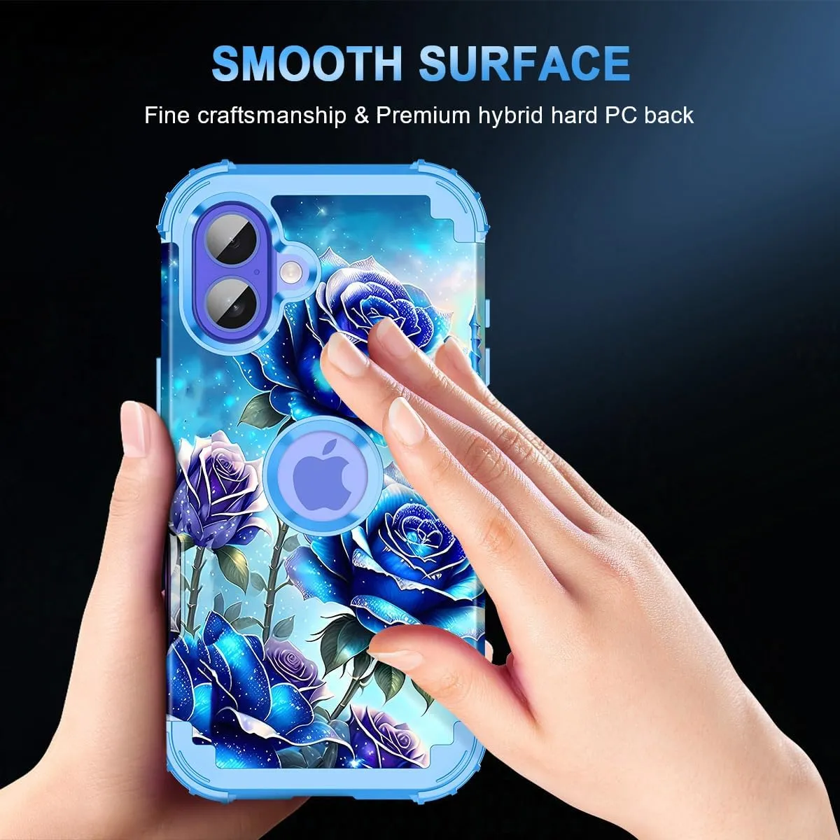 iPhone 16 Case Glow The Dark Three Layer Heavy Duty Shockproof Protection Hard Plastic Bumper Soft Silicone Case