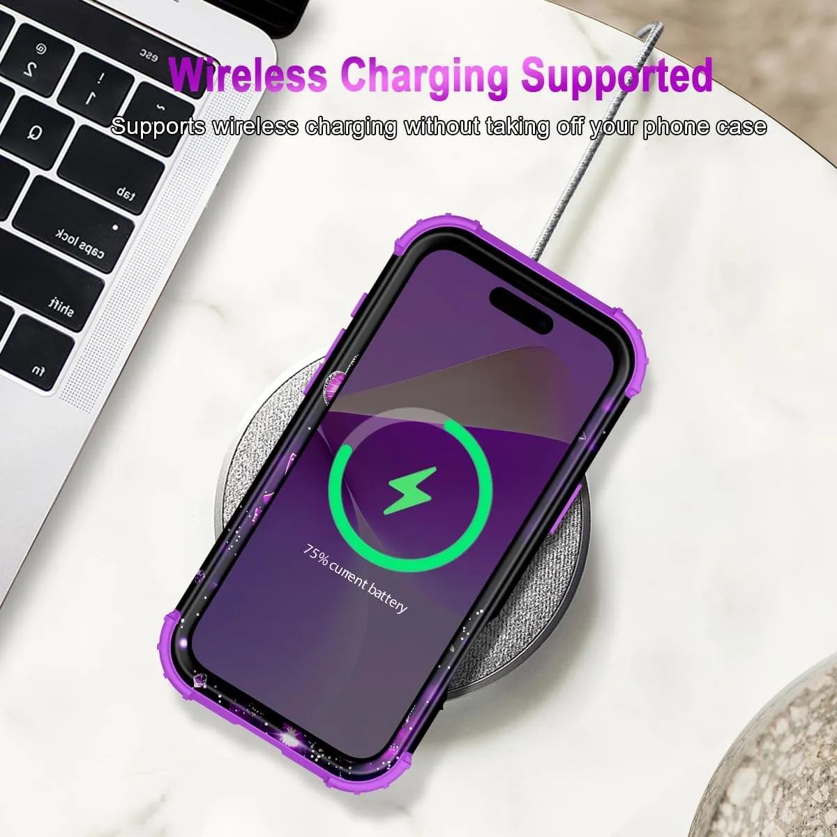 iPhone 16 Case Glow The Dark Three Layer Heavy Duty Shockproof Protection Hard Plastic Bumper Soft Silicone Case