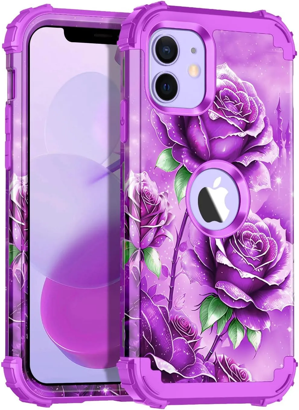 iPhone 16 Case Glow The Dark Three Layer Heavy Duty Shockproof Protection Hard Plastic Bumper Soft Silicone Case