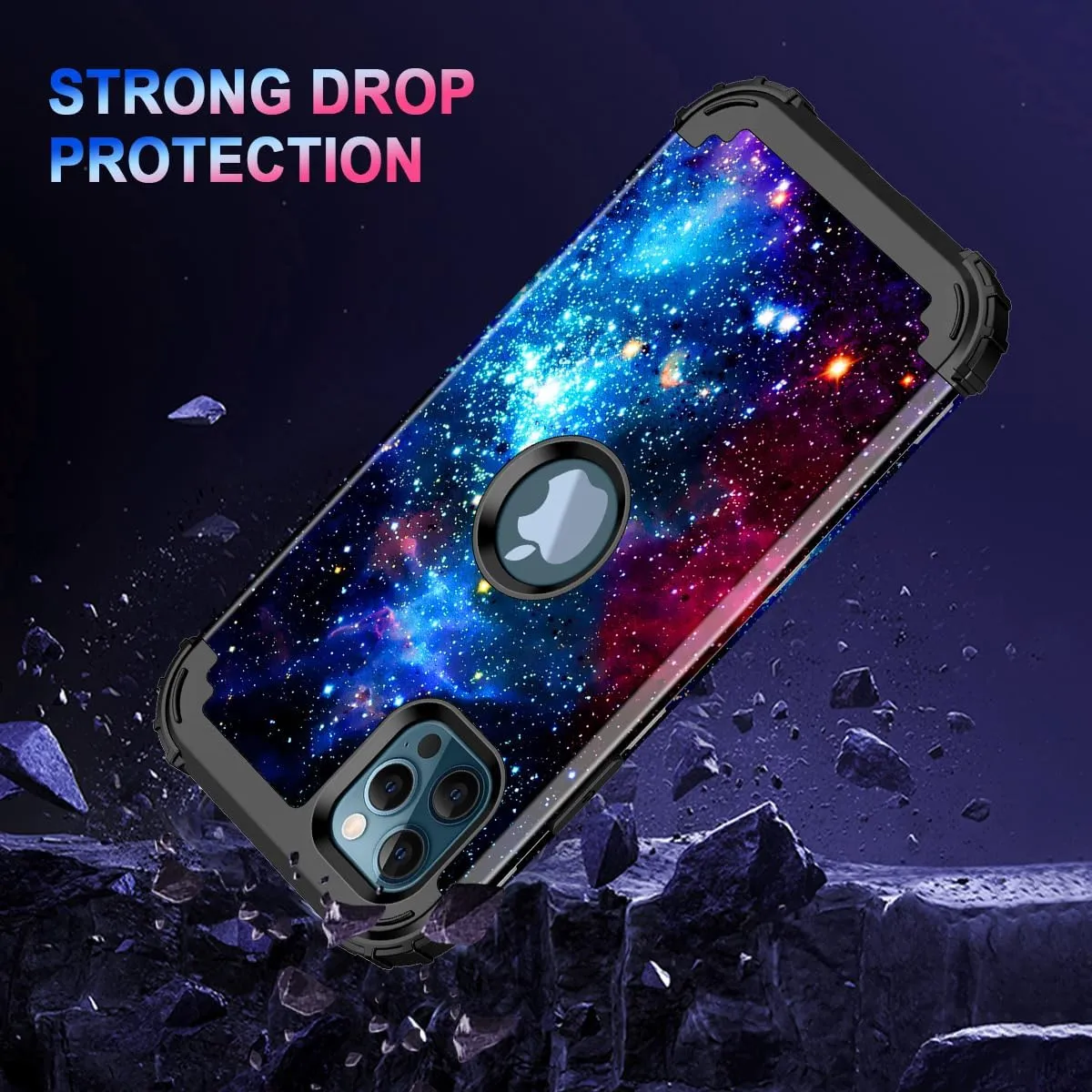iPhone 16 Case Glow The Dark Three Layer Heavy Duty Shockproof Protection Hard Plastic Bumper Soft Silicone Case