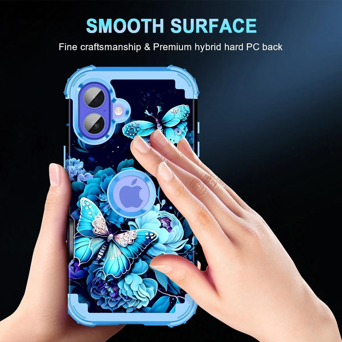 iPhone 16 Case Glow The Dark Three Layer Heavy Duty Shockproof Protection Hard Plastic Bumper Soft Silicone Case