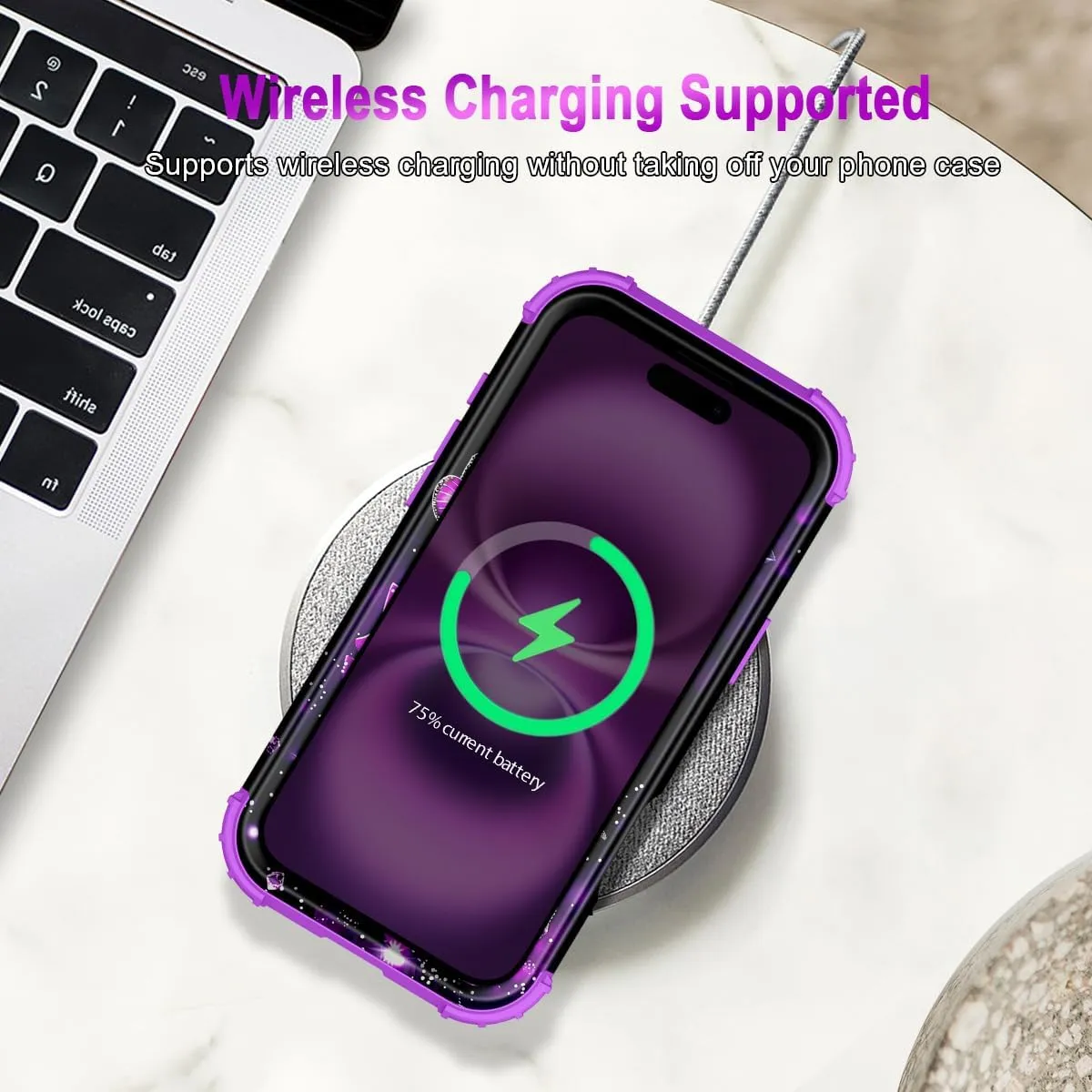 iPhone 16 Case Glow The Dark Three Layer Heavy Duty Shockproof Protection Hard Plastic Bumper Soft Silicone Case
