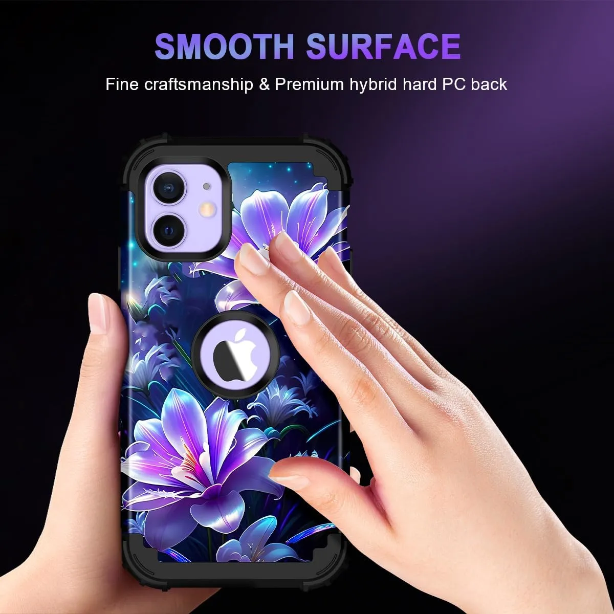 iPhone 16 Case Glow The Dark Three Layer Heavy Duty Shockproof Protection Hard Plastic Bumper Soft Silicone Case
