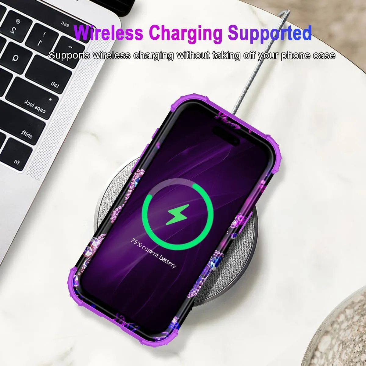iPhone 16 Case Glow The Dark Three Layer Heavy Duty Shockproof Protection Hard Plastic Bumper Soft Silicone Case
