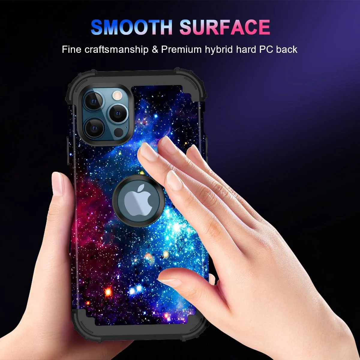 iPhone 16 Case Glow The Dark Three Layer Heavy Duty Shockproof Protection Hard Plastic Bumper Soft Silicone Case