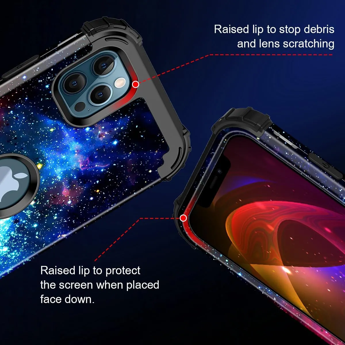 iPhone 16 Case Glow The Dark Three Layer Heavy Duty Shockproof Protection Hard Plastic Bumper Soft Silicone Case