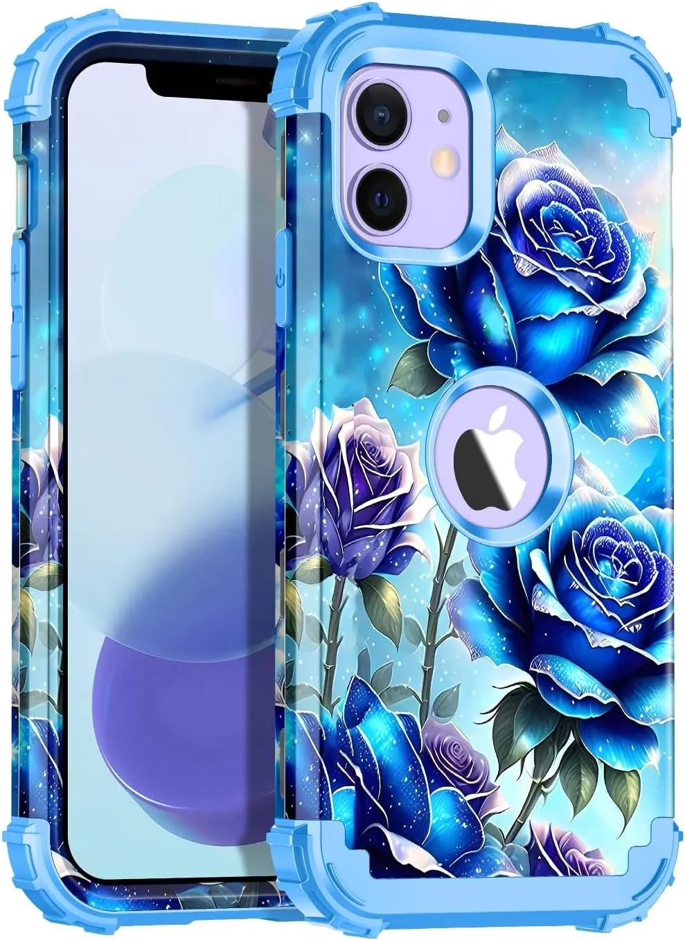 iPhone 16 Case Glow The Dark Three Layer Heavy Duty Shockproof Protection Hard Plastic Bumper Soft Silicone Case