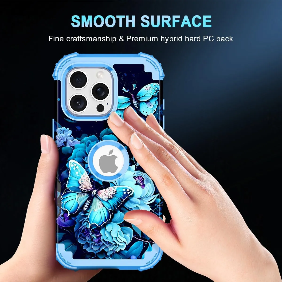 iPhone 16 Case Glow The Dark Three Layer Heavy Duty Shockproof Protection Hard Plastic Bumper Soft Silicone Case