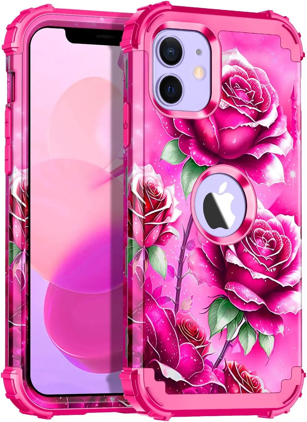 iPhone 16 Case Glow The Dark Three Layer Heavy Duty Shockproof Protection Hard Plastic Bumper Soft Silicone Case