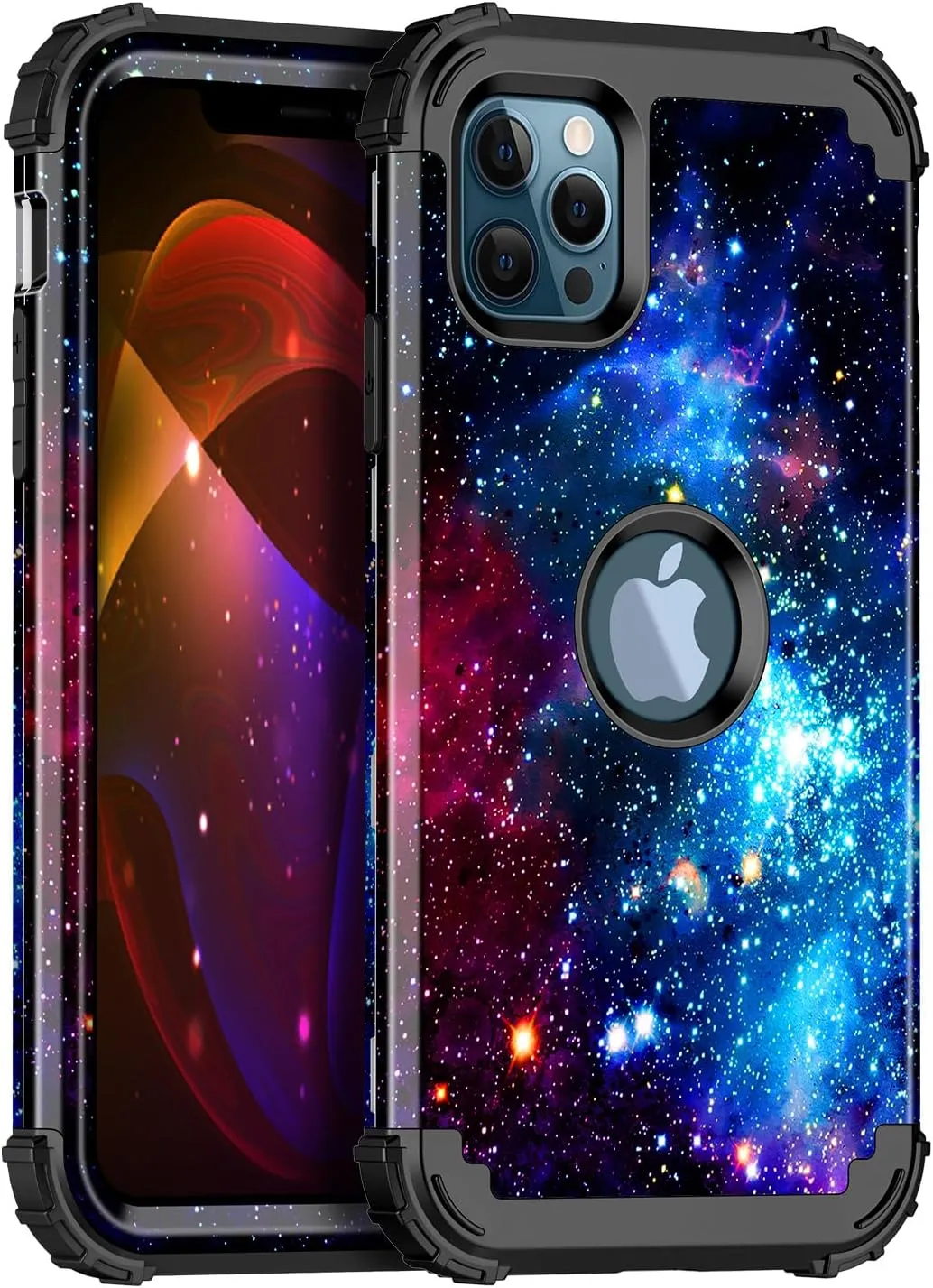 iPhone 16 Case Glow The Dark Three Layer Heavy Duty Shockproof Protection Hard Plastic Bumper Soft Silicone Case