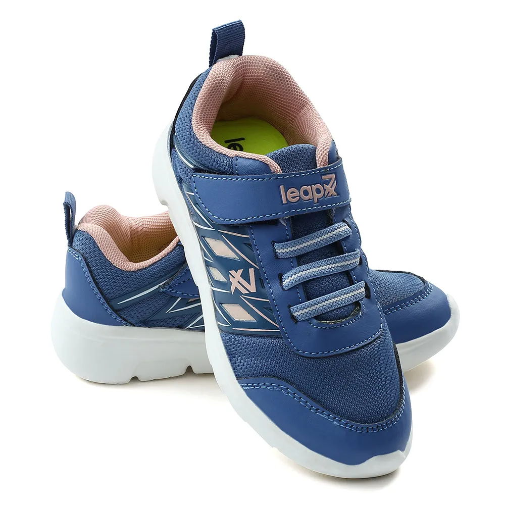 Leap7x Blue Non Lacing Velcro Casual Shoes For Kids JERRY-V By Liberty