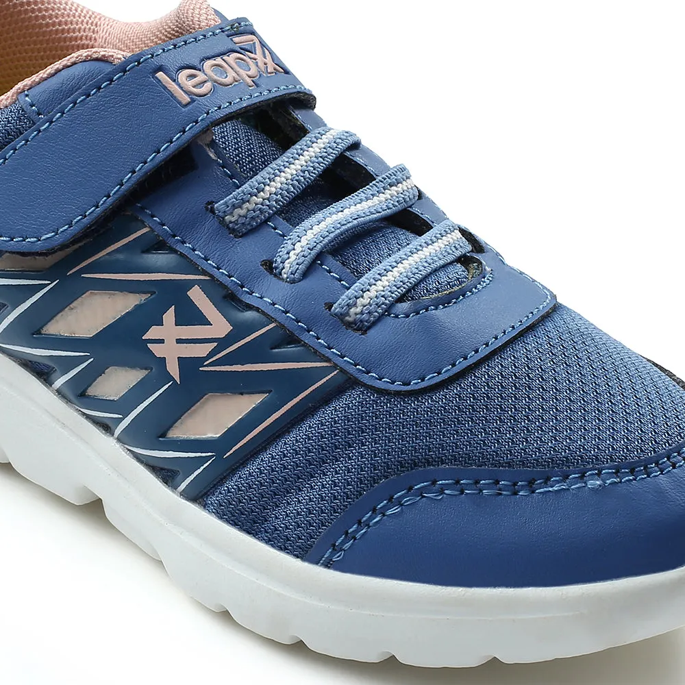 Leap7x Blue Non Lacing Velcro Casual Shoes For Kids JERRY-V By Liberty