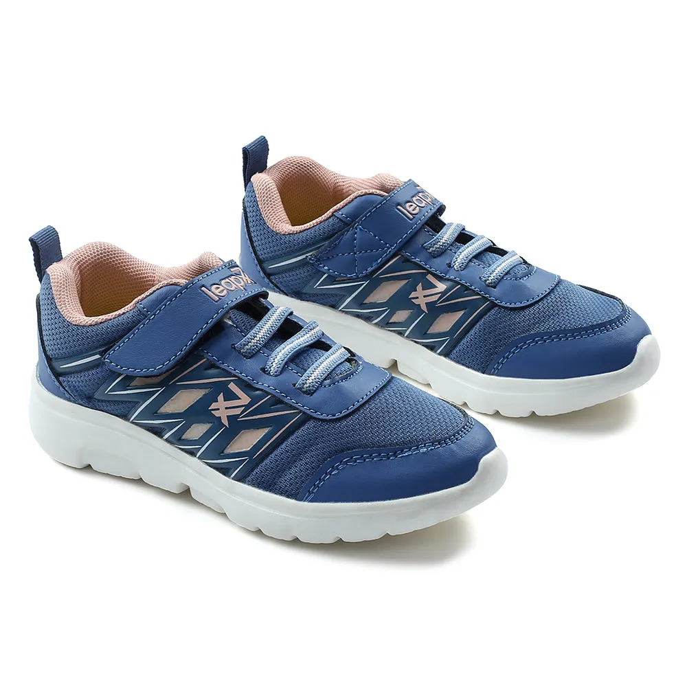 Leap7x Blue Non Lacing Velcro Casual Shoes For Kids JERRY-V By Liberty