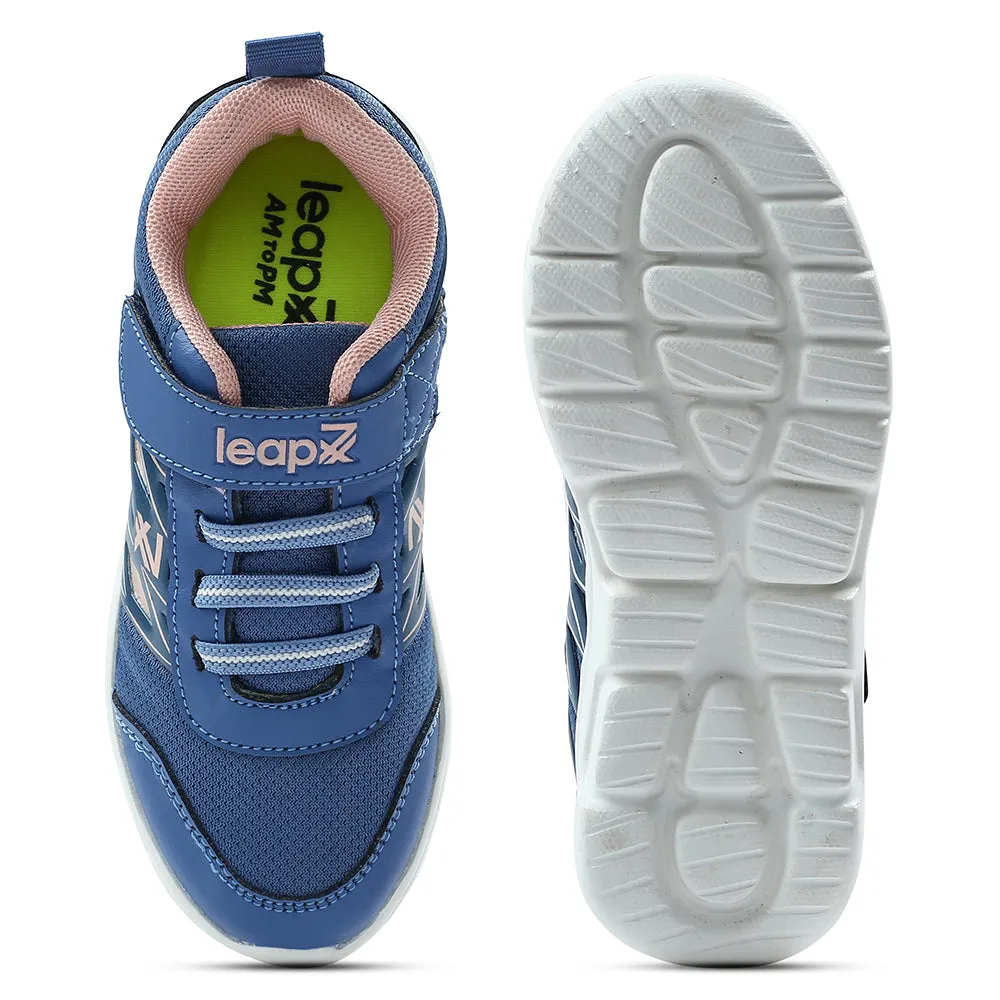 Leap7x Blue Non Lacing Velcro Casual Shoes For Kids JERRY-V By Liberty